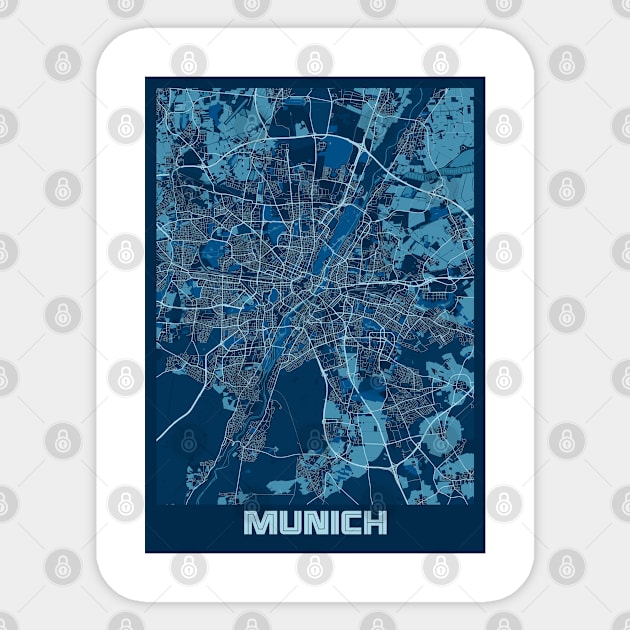 Munich - Germary Peace City Map Sticker by tienstencil